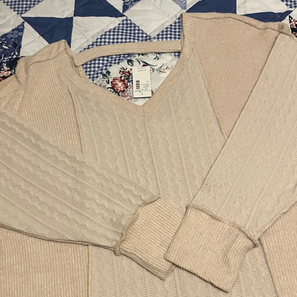 Maurices V-Neck Oatmeal Sweater